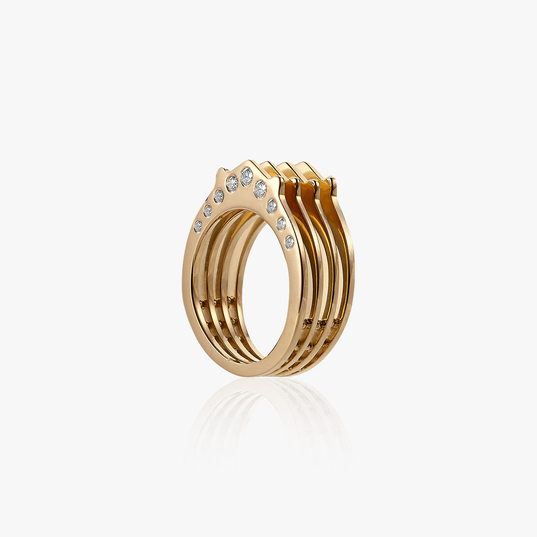 Deconstructed Lorica Diamond Ring