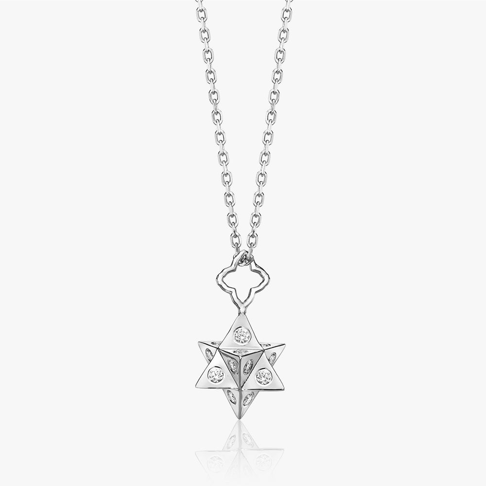 Merkabah Necklace 18 Karat White Gold with Diamonds