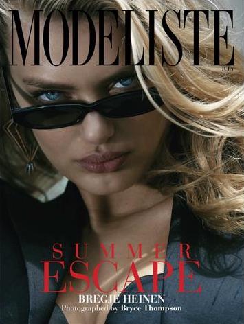 Model Bregje Heinen Wearing Lilly Street’s Radiance Corset earrings for the cover of Modeliste Magazine