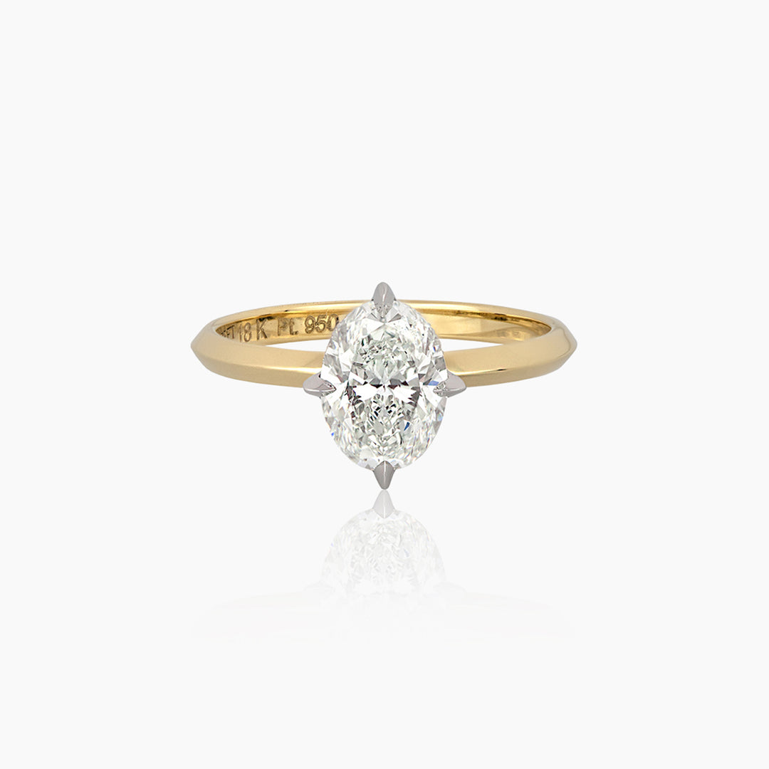 Oval kabale forlovelsesring