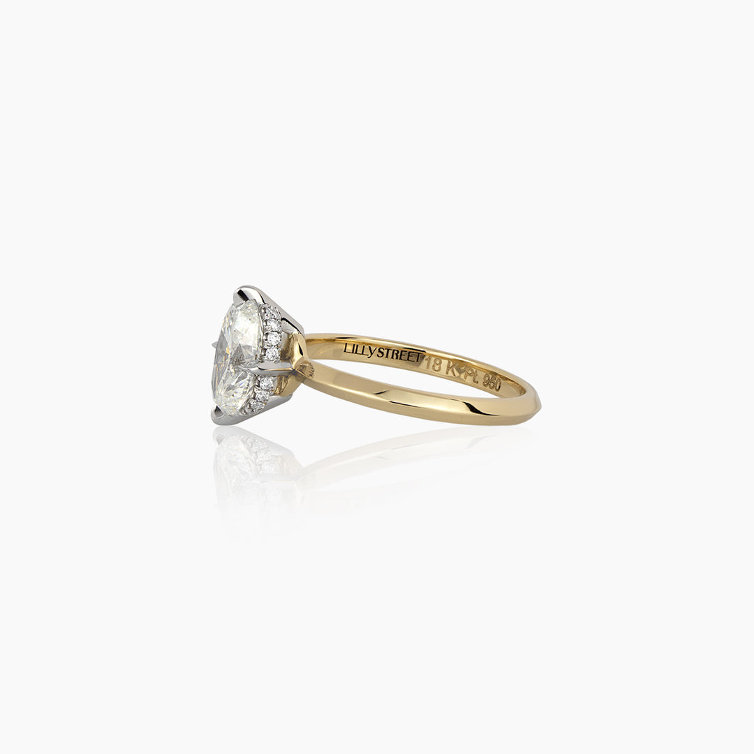 Oval kabale forlovelsesring