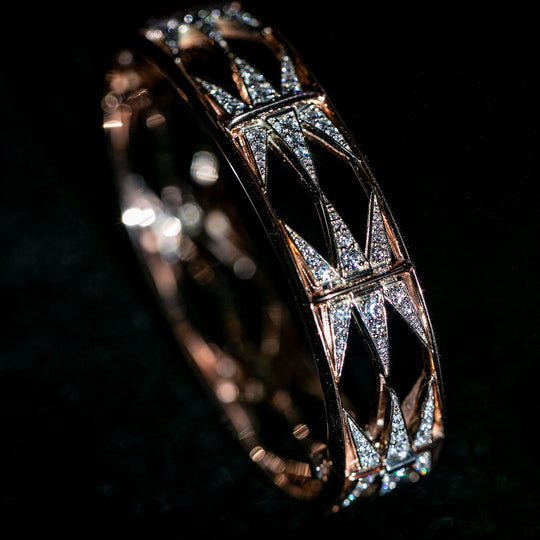 Courtier Diamond Bangle 18 Karat Pink & White Gold