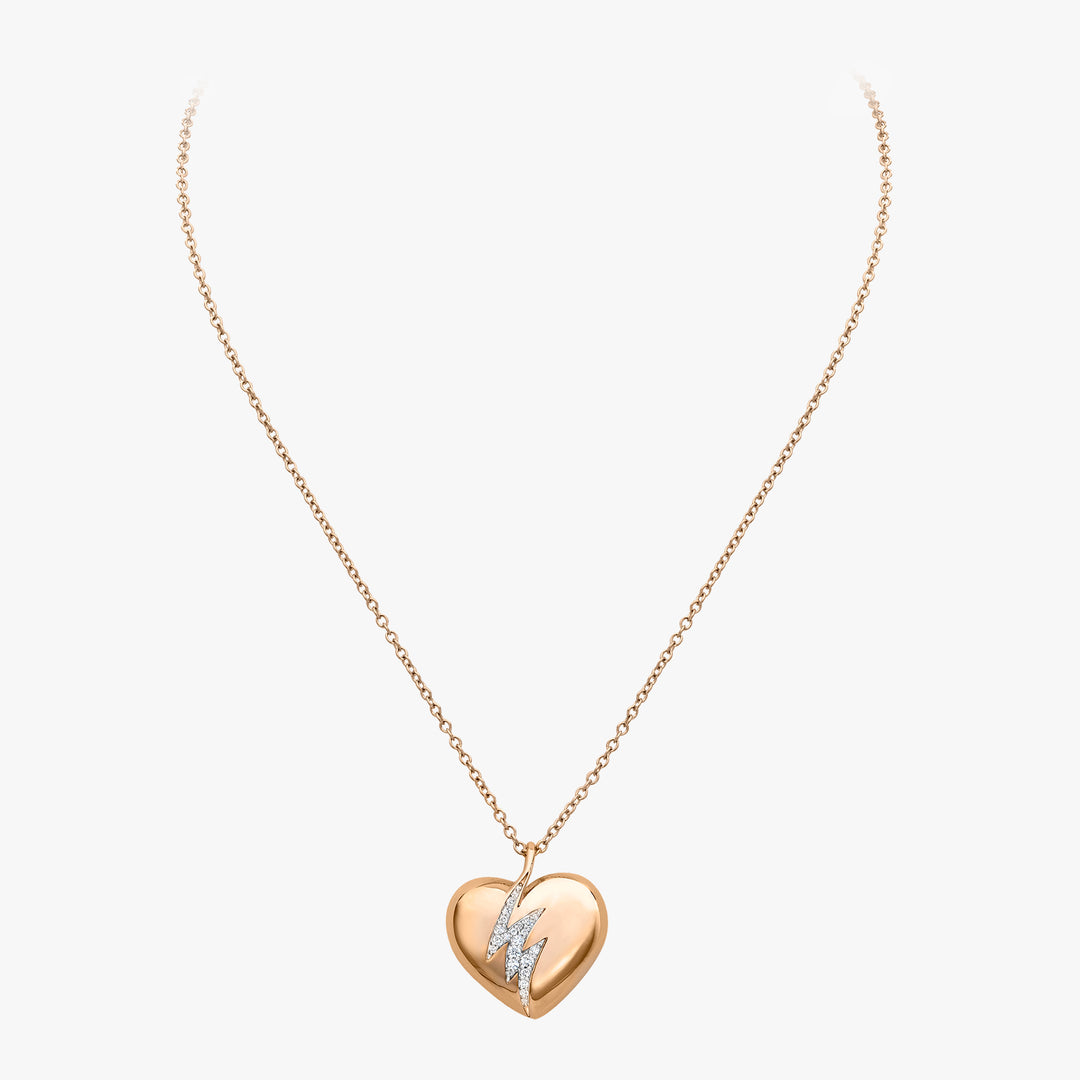 Heart & Soul Locket 18 karat pink and white gold with diamonds