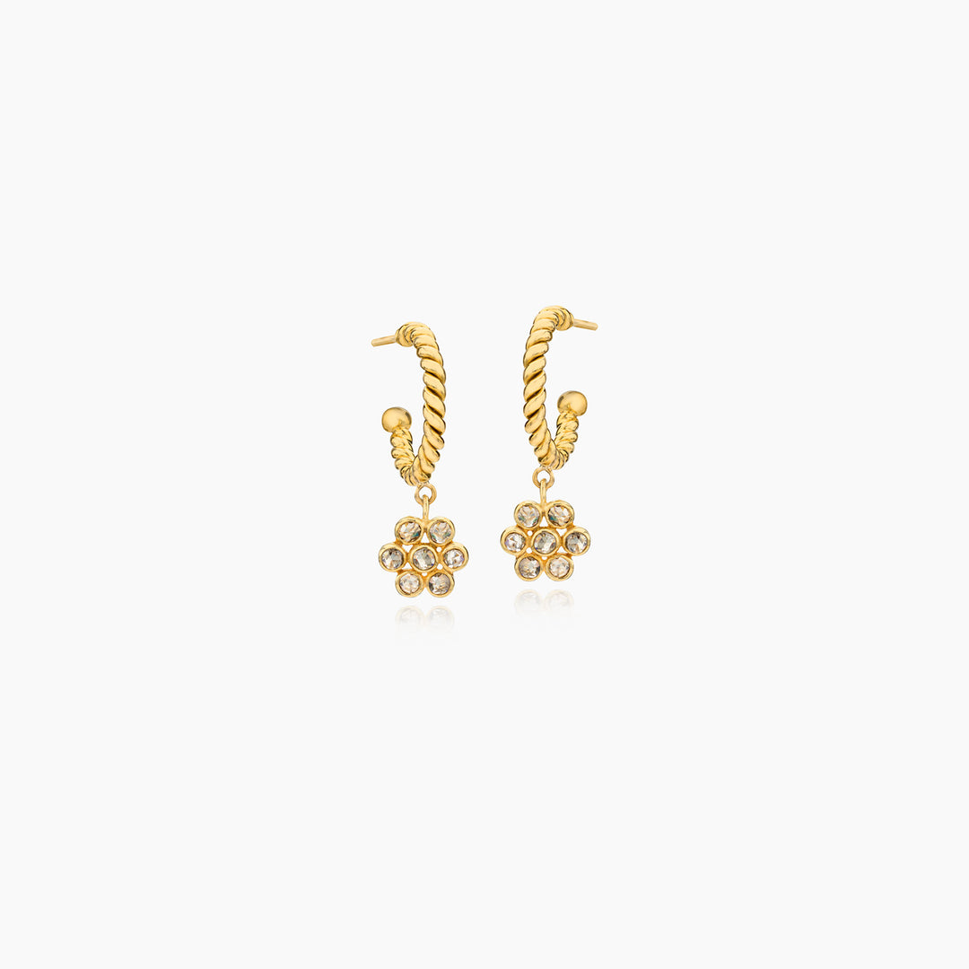 Handmade Twisted Wire Flower Earrings