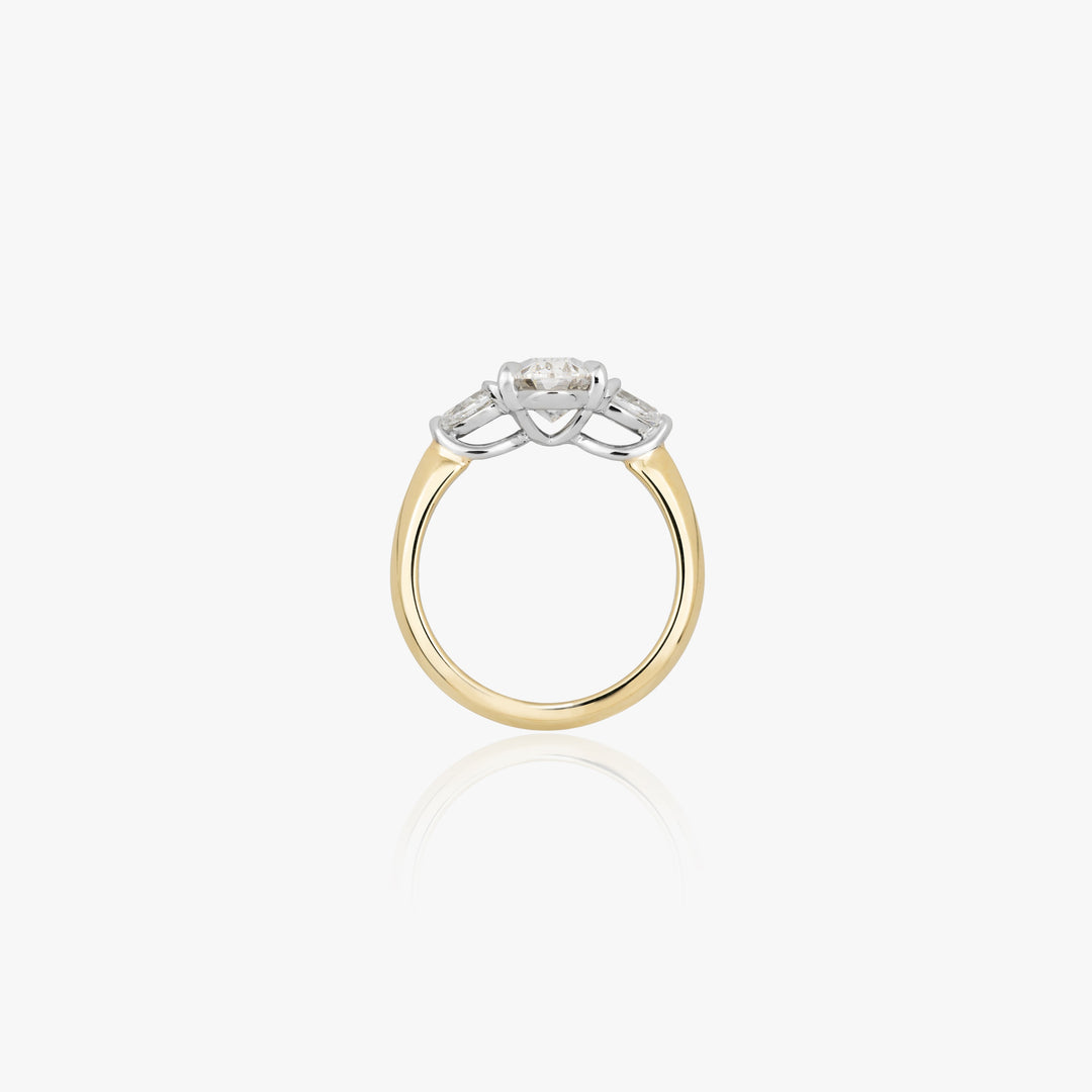 Oval Diamond Pear Lotus Engagement Ring