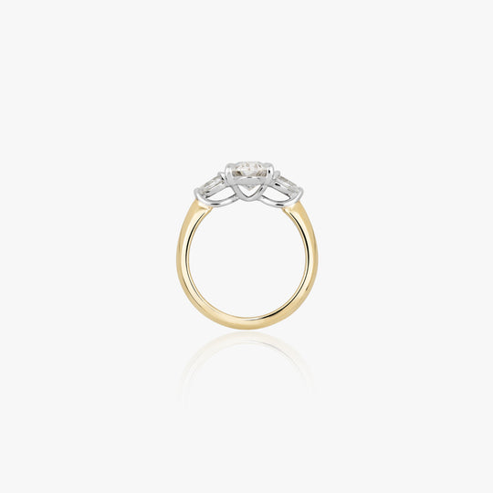 Oval Diamond Pear Lotus Engagement Ring