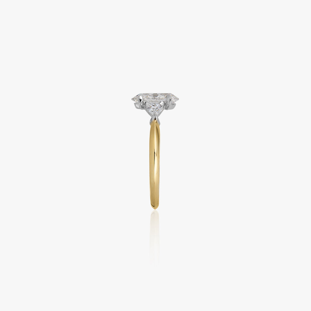 Oval Diamond Pear Lotus Engagement Ring