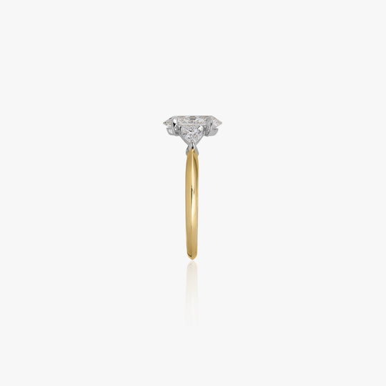 Oval Diamond Pear Lotus Engagement Ring