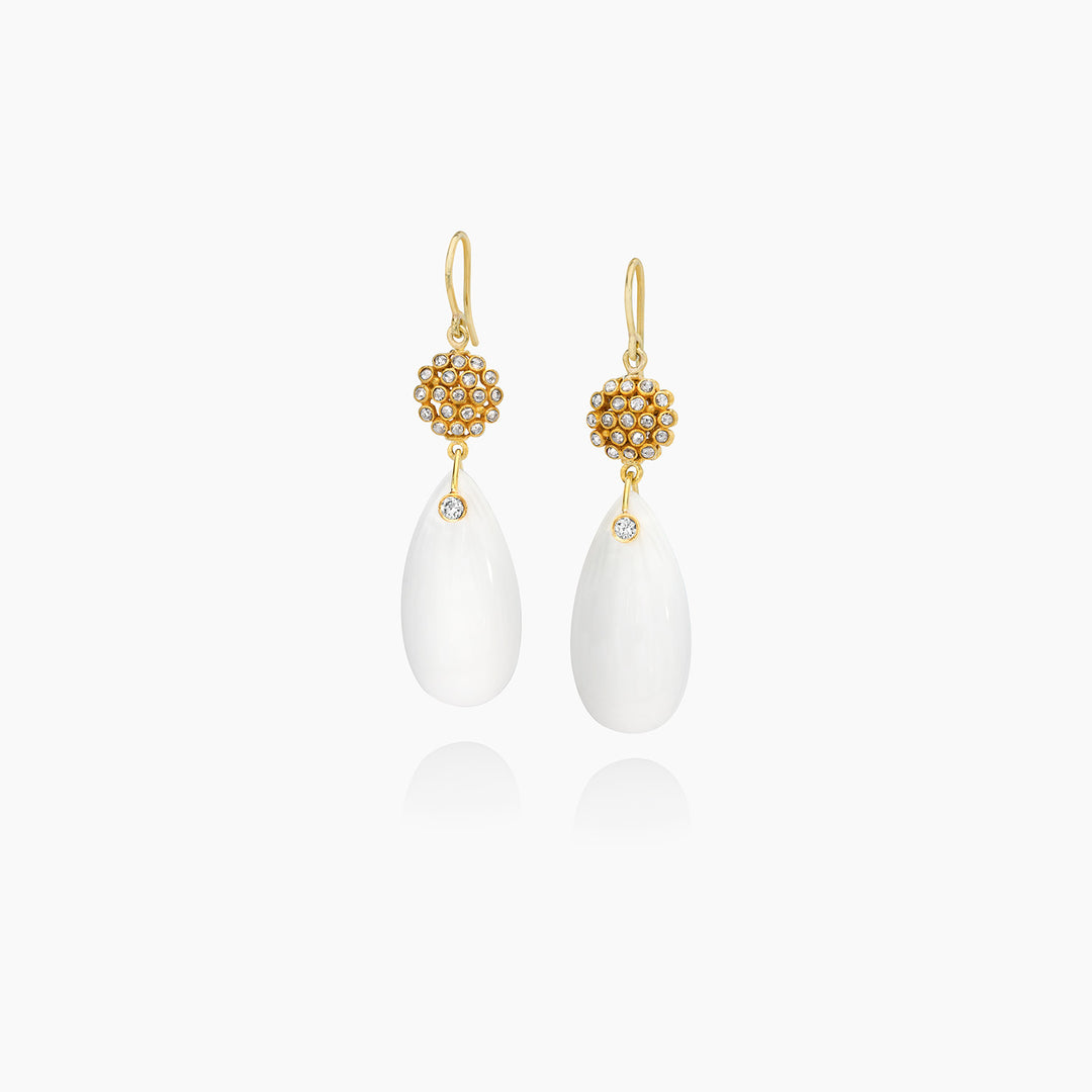 White Onyx Drop Earrings