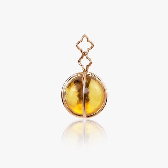XX Citrine Orb Cage by Lilly Street in 18K proprietary pink gold with a 15.5-carat citrine orb, handcrafted in New York City.