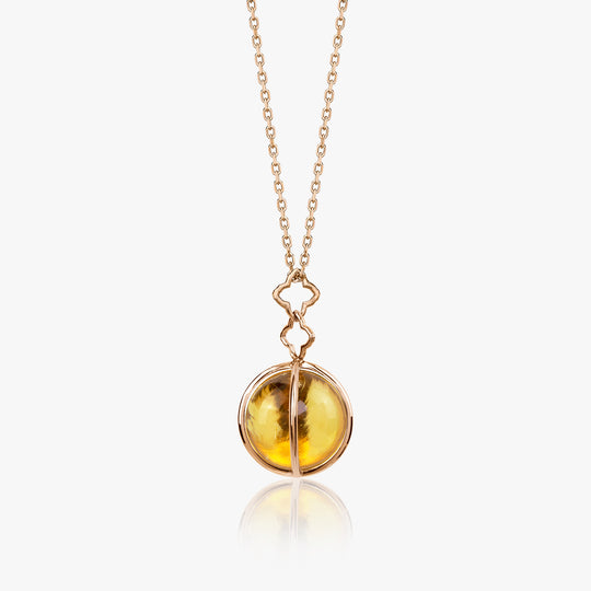 XX Citrine Orb Cage by Lilly Street in 18K proprietary pink gold with a 15.5-carat citrine orb, handcrafted in New York City.